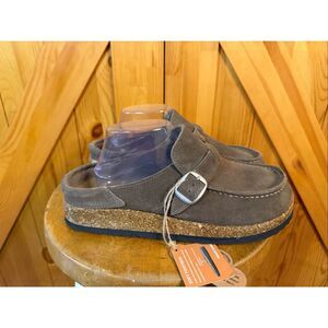 Project Cloud  Suede Buckle Mules Clogs Brown  Size 11 Carline  nwt